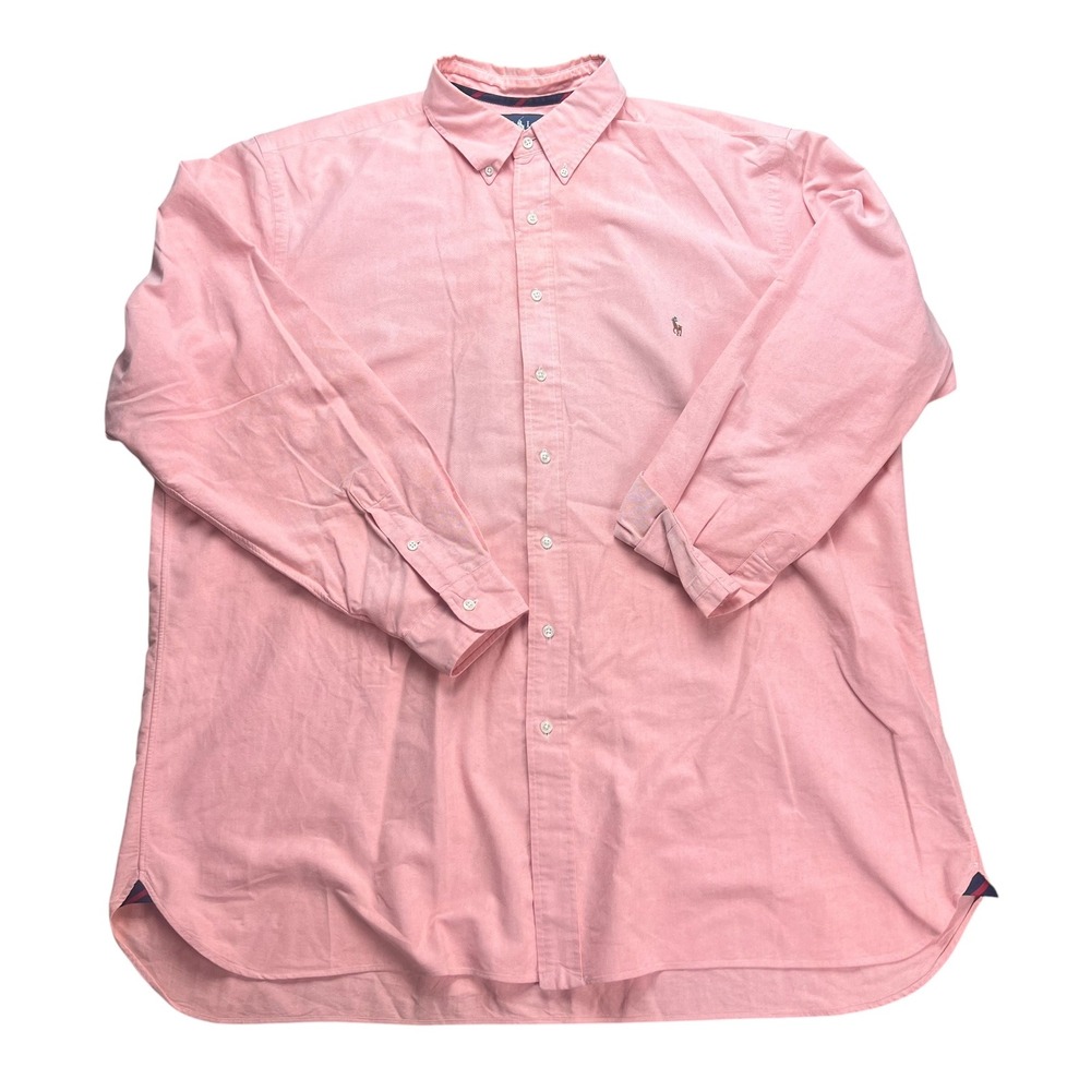 Ralph Lauren Classic Fit Pink Oxford Shirt Mens 2XLT Tall Long Sleeve Cotton